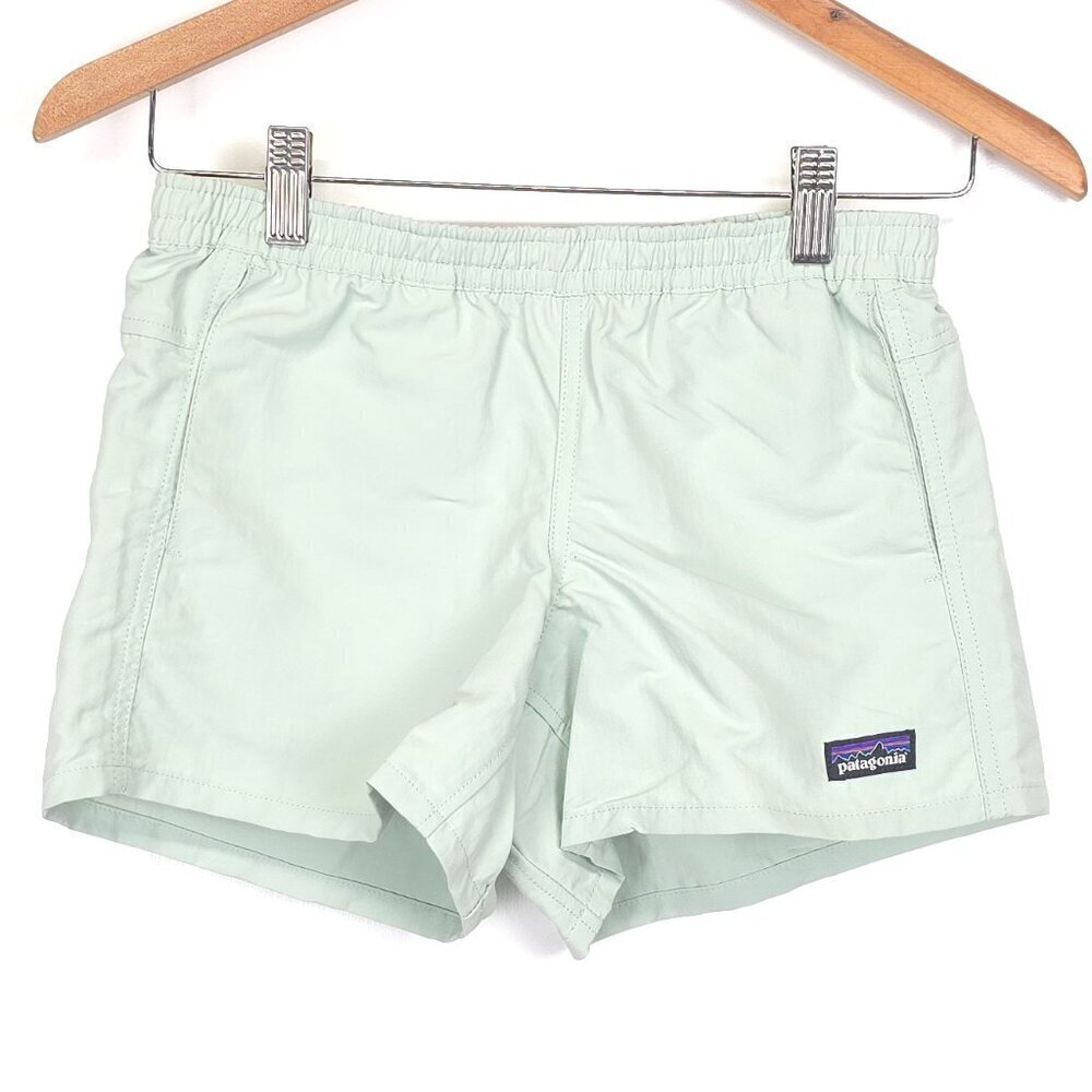 Patagonia Girls Baggies Shorts in Tea Green Large NWT